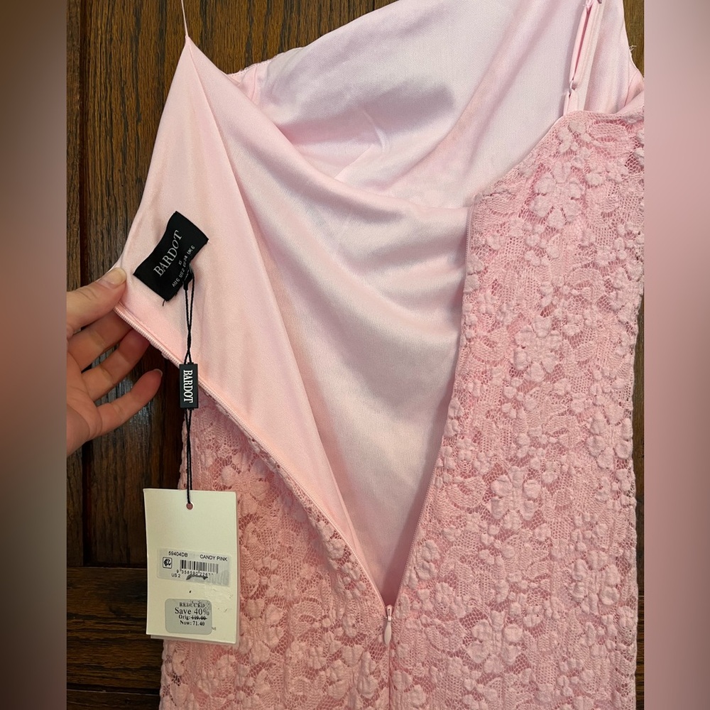 NWT Bardot Albie Knit Floral Lace Maxi Dress in Candy Pink, XS/2 - Picture 13 of 15